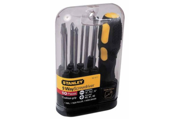Викрутка - набір Multifunctional з дев’ятьма змінними стрижнями - битами STANLEY 0-62-511