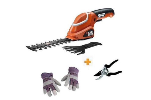 Кущоріз-ножиці акумуляторні BLACK+DECKER GSL700KIT