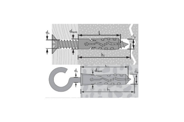 Дюбель нейлоновий MNK 12x60 Mungo 1041250