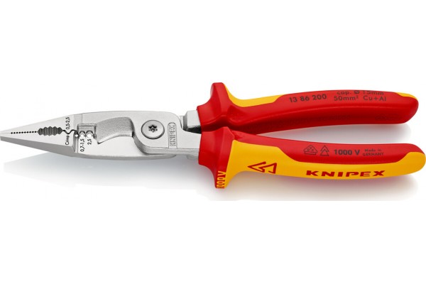 Електромонтажні кліщі KNIPEX 200 мм (13 86 200)