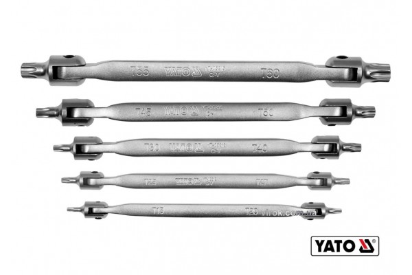 Набір ключів TORX двосторонніх на шарнірах YATO Т15-Т60 Cr-V 5 шт