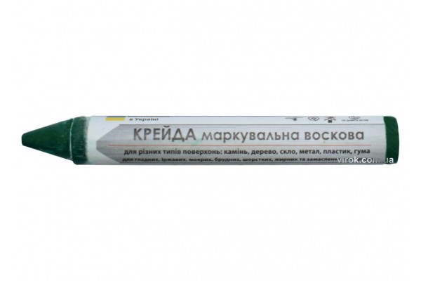 Крейда маркувальна воскова ТМ VIROK зелена  13 мм 2 шт