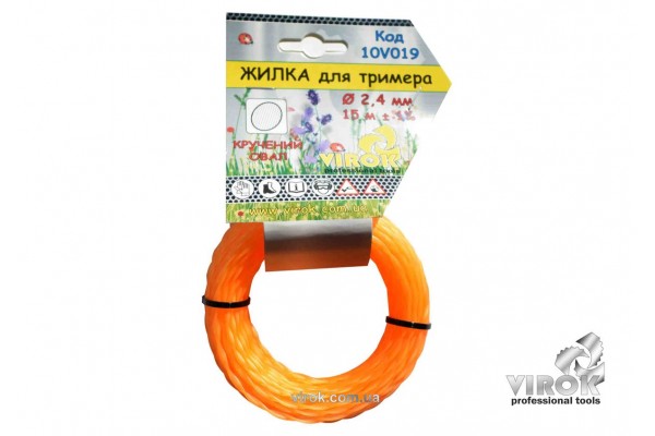 Жилка для тримера "Кручений ОВАЛ" TM VIROK 2.4 мм x 15 м