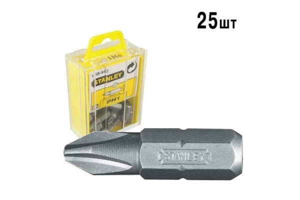 Біта з шестигранним хвостовиком 1/4 під шліц Ph1 довжиною 25 мм STANLEY 1-68-942