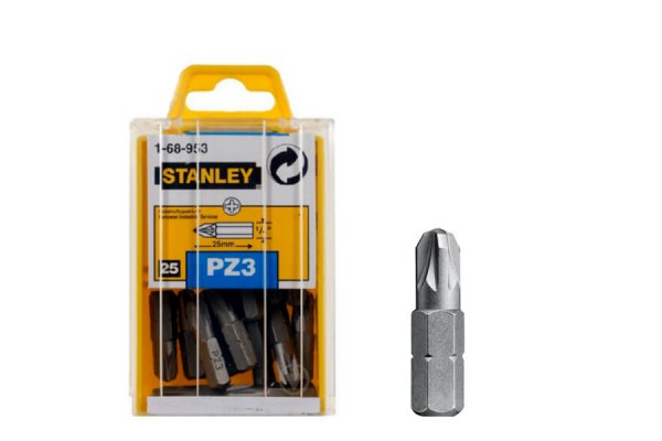Біта з шестигранником 1/4 під шліц Pz3 довжиною 25 мм STANLEY 1-68-953_Y — Уцінка