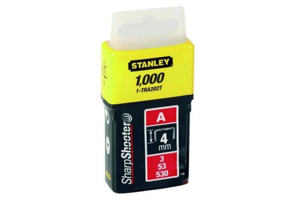 Скоби тип А висотою 4 мм, для степлера ручного Light Duty, в упаковці 1000 шт STANLEY 1-TRA202T