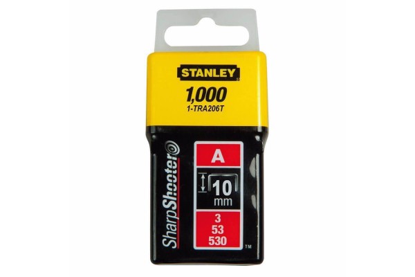 Скоби тип А висотою 10 мм, для степлера ручного Light Duty, в упаковці 1000 шт STANLEY 1-TRA206T