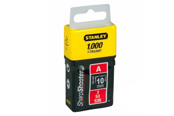 Скоби тип А висотою 10 мм, для степлера ручного Light Duty, в упаковці 1000 шт STANLEY 1-TRA206T