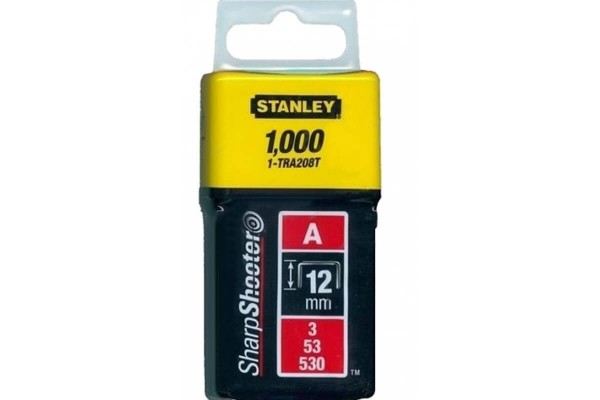 Скоби тип А висотою 12 мм, для степлера ручного Light Duty, в упаковці 1000 шт STANLEY 1-TRA208T