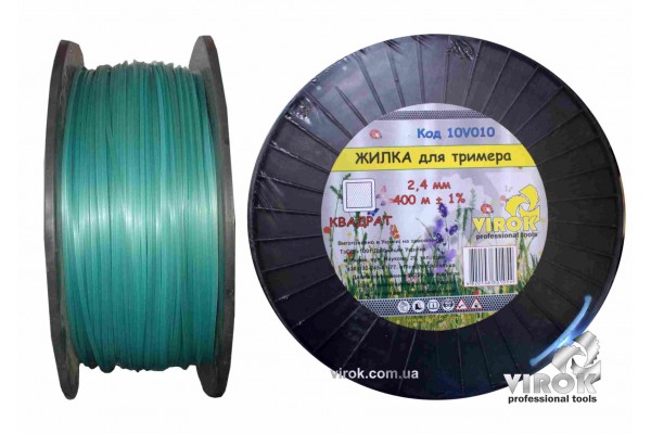 Жилка для тримера "КВАДРАТ" TM VIROK 2.4 мм x 400 м