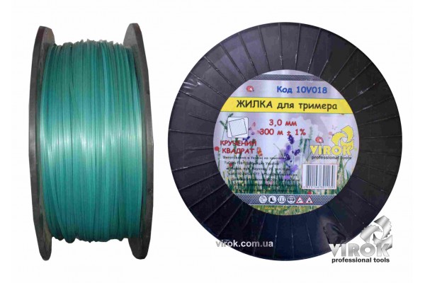 Жилка для тримера "Кручений КВАДРАТ" TM VIROK 3.0 мм x 300 м