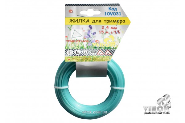 Жилка для тримера "ТРИКУТНИК" TM VIROK 2.4 мм x 15 м