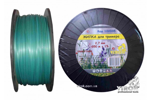 Жилка для тримера "ТРИКУТНИК" TM VIROK 2.7 мм x 350 м