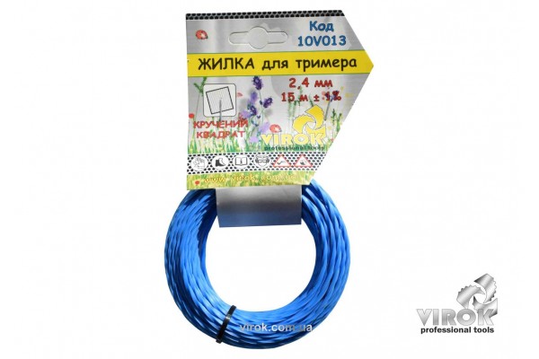Жилка для тримера "Кручений КВАДРАТ" TM VIROK 2.7 мм x 15 м