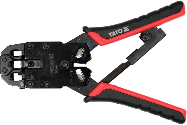 Кліщі для обтискання і зачистки проводів YATO, тип RJ45, RJ10, RJ11, L= 205 мм