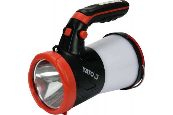 Ліхтар LED-діодний акумулятор YATO Li-Ion 3.7 В, 15 Вт, 600-1200 Лм, з ручкою, зарядний USB пристрій