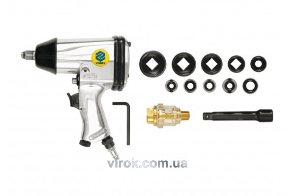 Гайковерт пневматичний VOREL 1/2" + аксесуари + кейс
