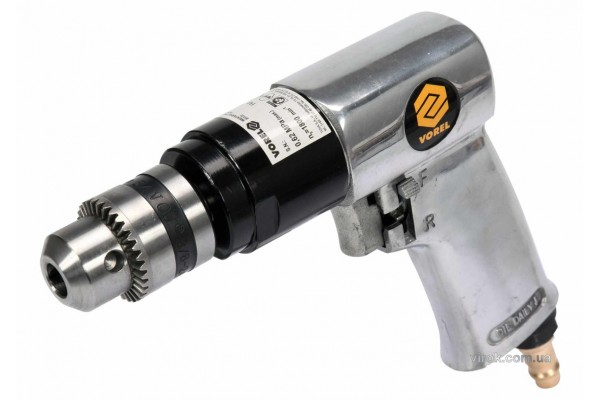 Дриль пневматичний VOREL 1/4" 10 мм 1800 об/хв 0.62 Мпа 113 л/хв