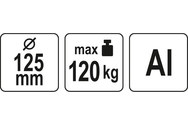 Присоска для монтажу скла подвійна YATO: 2 чашки Ø= 125 мм, m= 120 кг, 245х 125х 7 мм