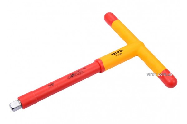 Вороток Т-подібний діелектричний YATO 3/8" 207 х 106 мм VDE до 1000 В