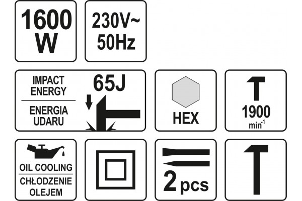 Відбійний молоток мережевий YATO 1600 Вт