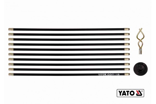 Прути гнучкі для очищення каналізації YATO 20 мм x 93 см з 2 наконечниками 10 шт