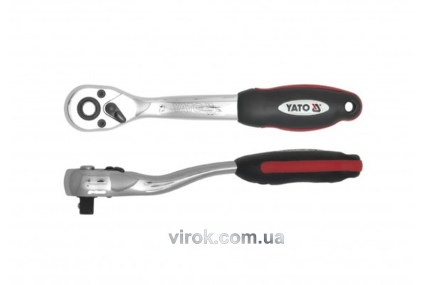 Тріщатка 1/2" з вигнутою ручкою YATO 250 мм 72 зубці