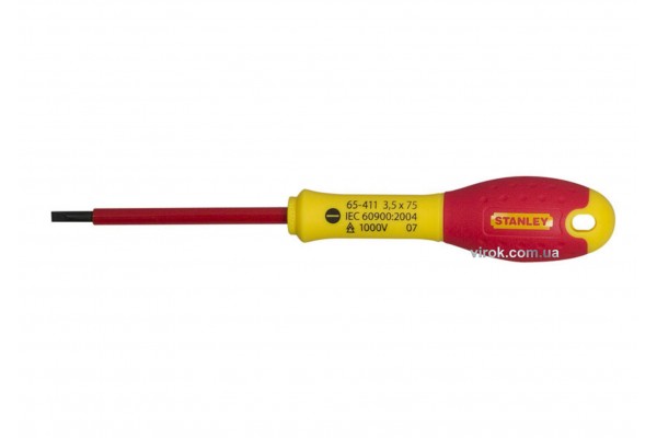 Викрутка діелектрична плоска STENLEY "FatMax VDE 1000V" SL3.5 x 75 мм