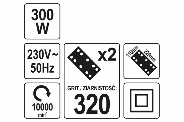 Вібраційна орбітальна шліфмашина YATO 300 Вт 115-230 мм