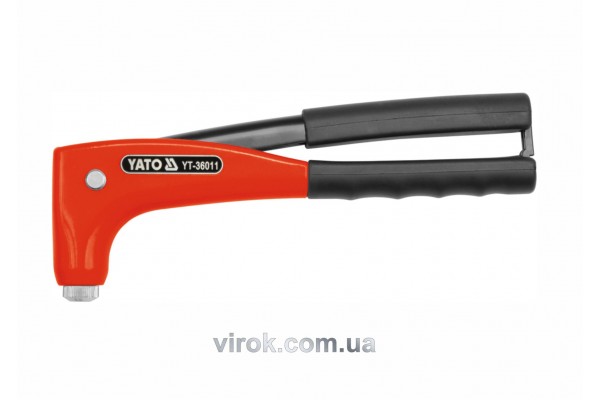 Заклепочник ручний поворотний YATO для нітів Ø=2.4, 3.2, 4, 4.8 мм 253 мм