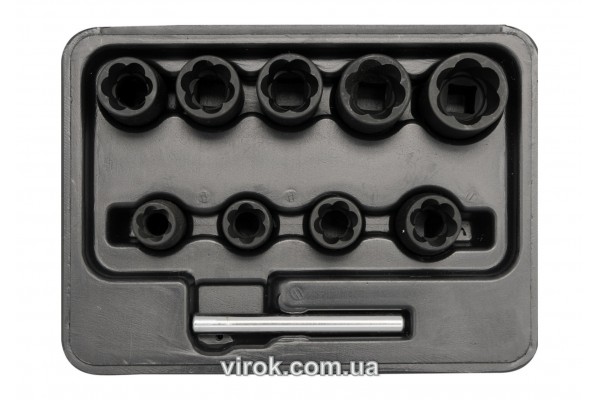 Головки для видалення зломаних гвинтів YATO 3/8" 10 мм 10 шт