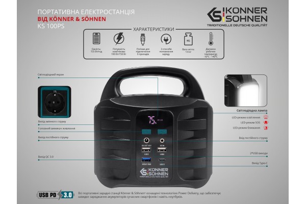 Портативна (переносна) електростанція KS 100PS