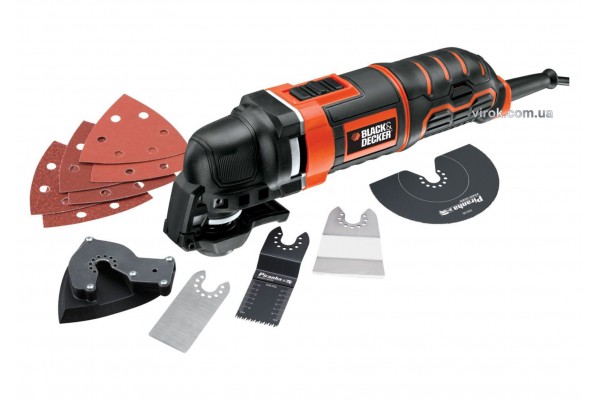 Багатофункційний інструмент Black+Decker 300 Вт 22000 об/хв + насадки + кейс