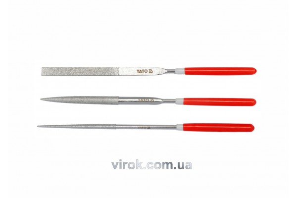 Набір надфілів алмазних YATO 140/50 х 3 мм 3 шт