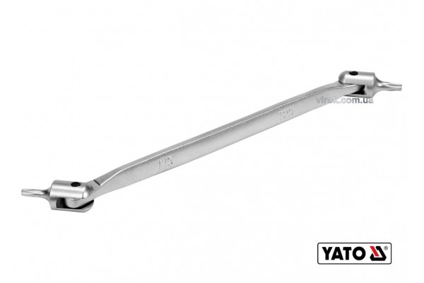 Ключ TORX двосторонній на шарнірах YATO Т15 х Т20 202 мм Cr-V