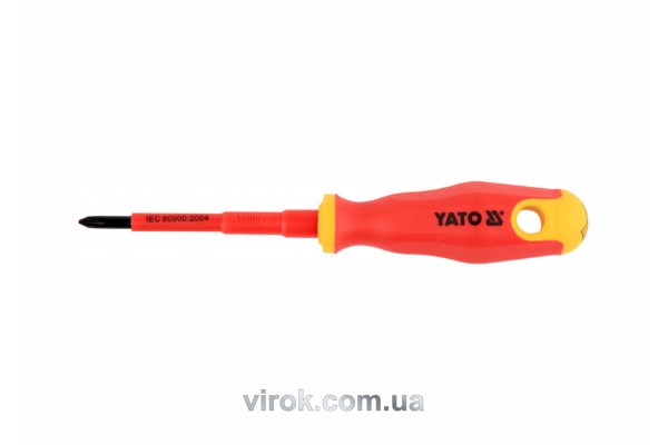 Викрутка діелектрична хрестова YATO PH1 x 80 мм VDE до 1000 В