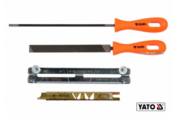 Набір для гостріння ланцюгів з напильником YATO Ø4.8 мм 4 шт