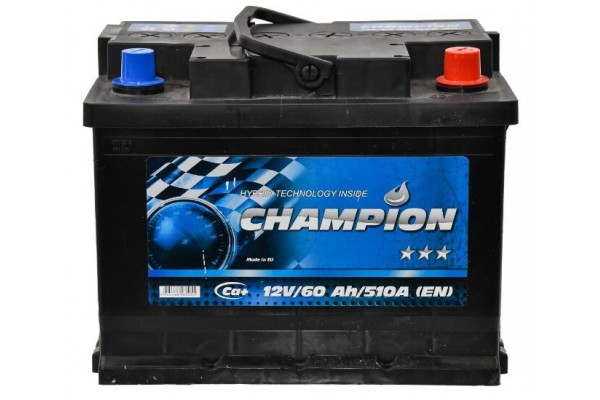 Автомобільний акумулятор Champion 6 CT-60-R Euro, Black, 60 Aг, 12 В (CHB60-0)