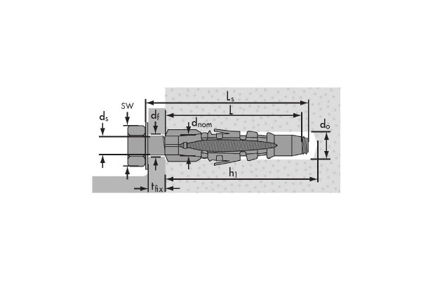 Дюбель нейлоновий MU 8x50 Mungo 1010850