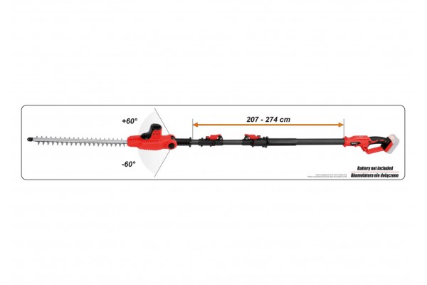 Кущоріз акумуляторний телескопічний YATO Li-Ion 18 В полотно 42 см ручка 1.8-2.8 м (БЕЗ АКУМУЛЯТОРА)
