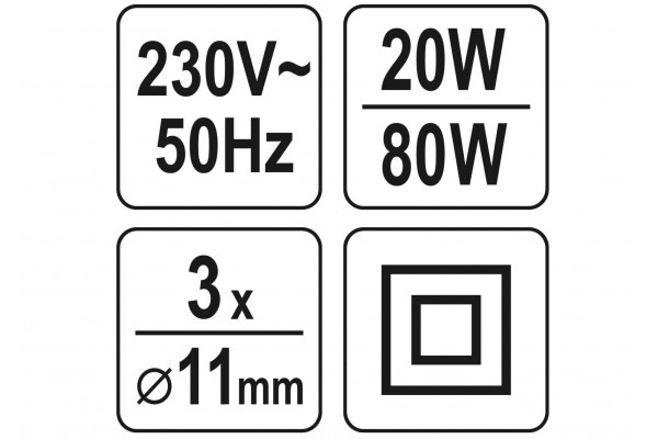 Пістолет клейовий YATO 20 (80) Вт для стержнів 11.2 мм