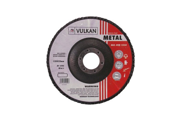Круг шліфувальний Vulkan 125*22 Р-60 INOX пелюстковий