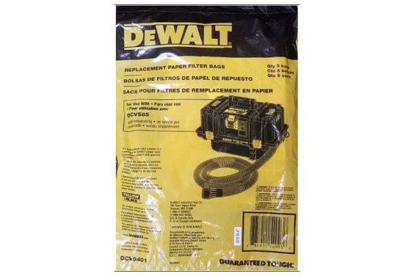 Мішки одноразові паперові для пилососа DeWALT DCV9401