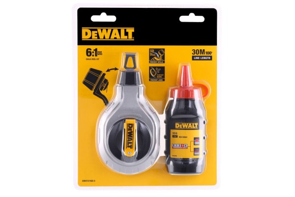 Шнур розмічальний довжиною 30 м в комплекті з крейдяним порошком DeWALT DWHT47408-0