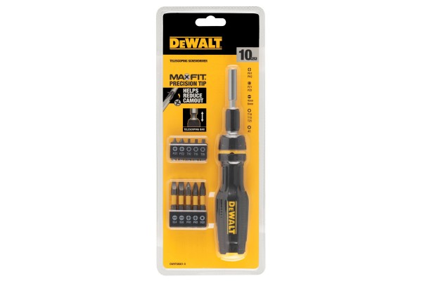 Викрутка - набір FULL FIT Telescoping, зі змінними бітами, 10 біт DeWALT DWHT68001-0