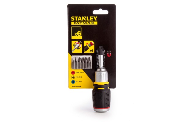 Викрутка - набір Stubby, реверсивна, з шістьма змінними бітами STANLEY FMHT0-62688