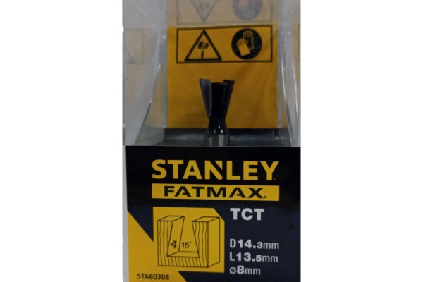 Фреза по дереву ласточкин хвост діаметром 14.3 мм STANLEY STA80308