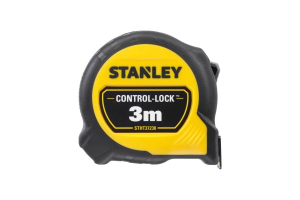 Рулетка вимірювальна CONTROL-LOCK довжиною 3 м, шириною 19 мм, в обгумованому корпусі, з подвійною шкалою STANLEY STHT37230-0