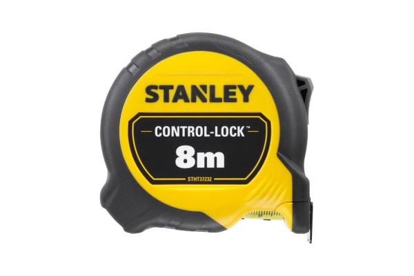 Рулетка вимірювальна CONTROL-LOCK довжиною 8 м, шириною 25 мм, в обгумованому корпусі, з подвійною шкалою STANLEY STHT37232-0