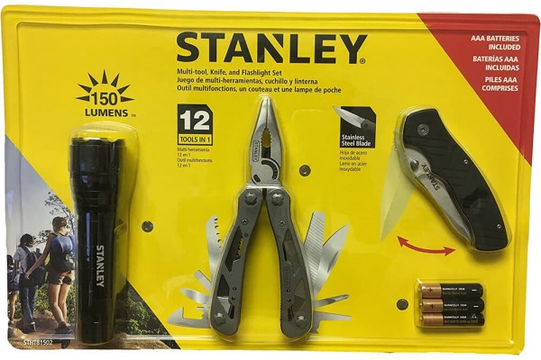 Універсальний інструмент MULTI-TOOL 12 в одному + ніж карманний + ліхтарик STANLEY STHT81502-0